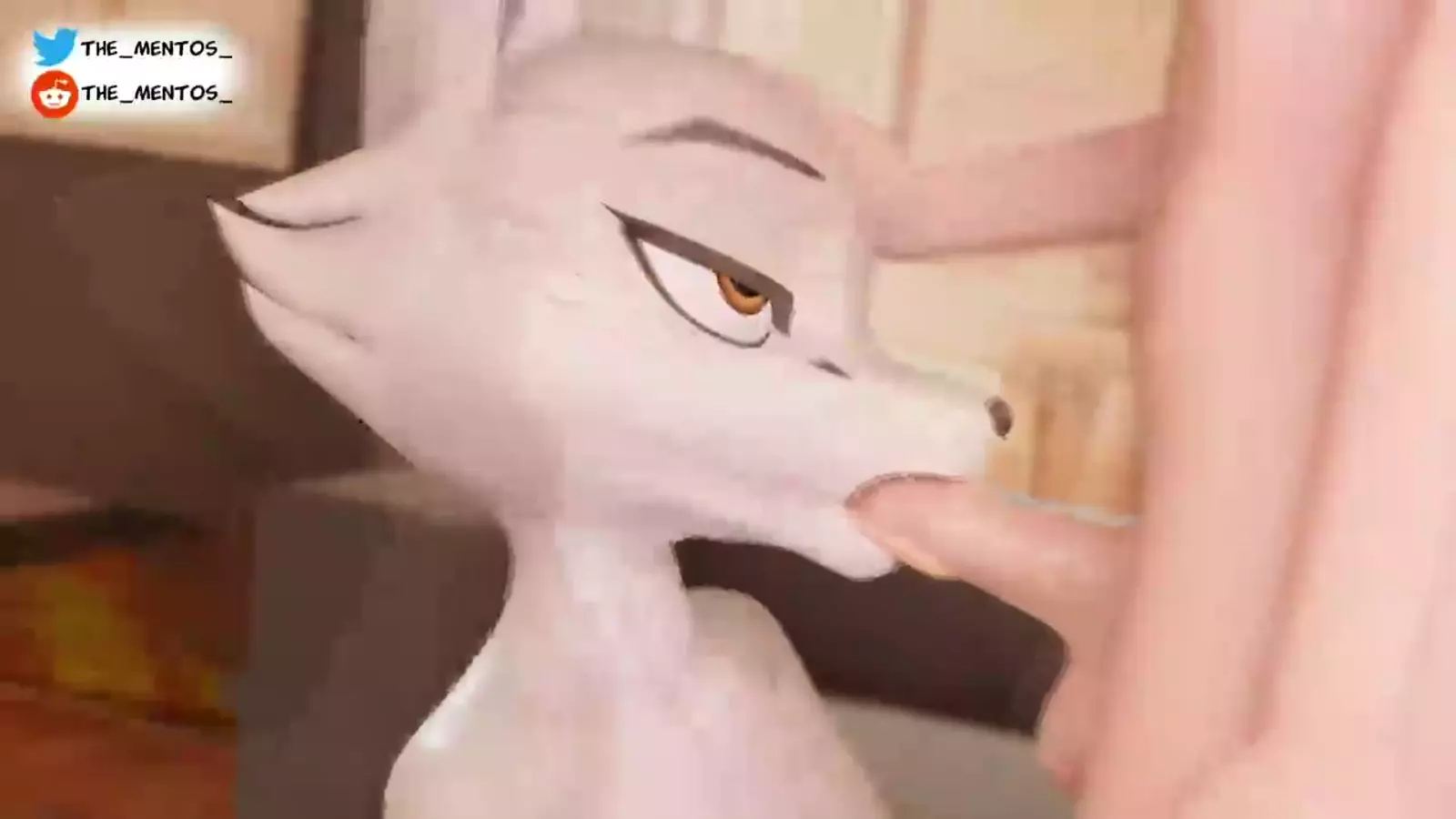 animated buck or doeb with humanoid features and a seductive look